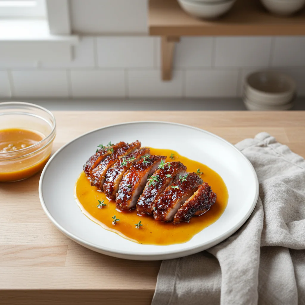Gebratene Entenbrust mit Orangensauce – So gelingt die knusprige Haut