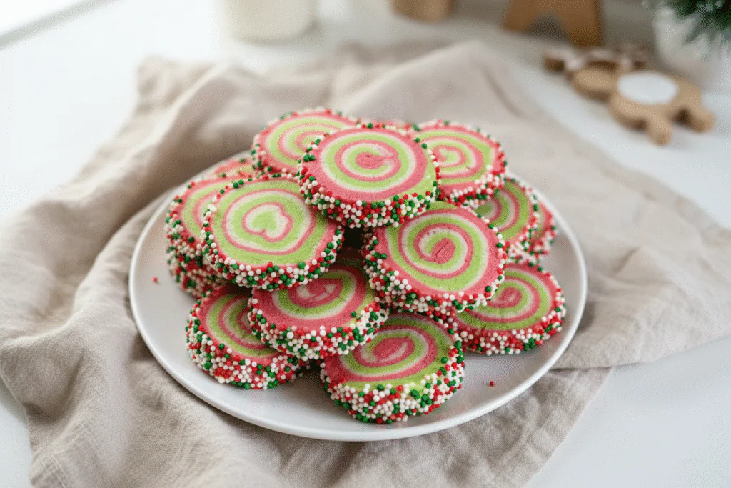 Grinch Swirl Kekse Rezept Einfach – Bunte Weihnachtsplätzchen in 90 Min