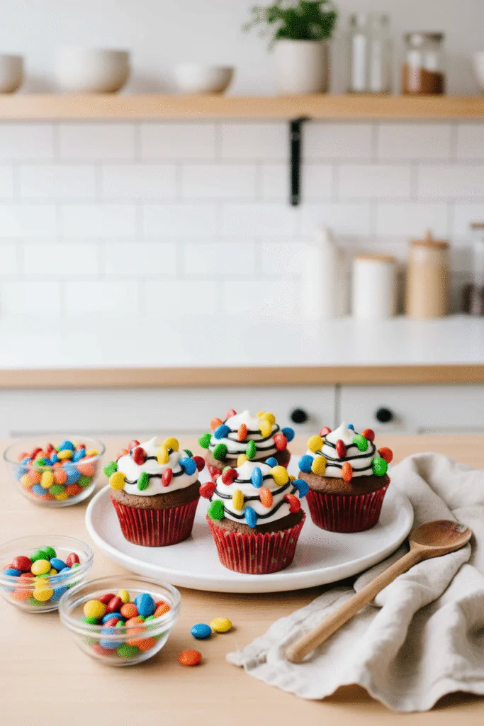 Lichterketten Cupcakes – Das leuchtende Weihnachts-Rezept mit M&M's rezept