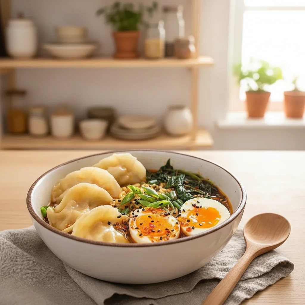 Ramen Bowl mit Dumplings Rezept Einfach – Herzhaft Lecker in 25 Min