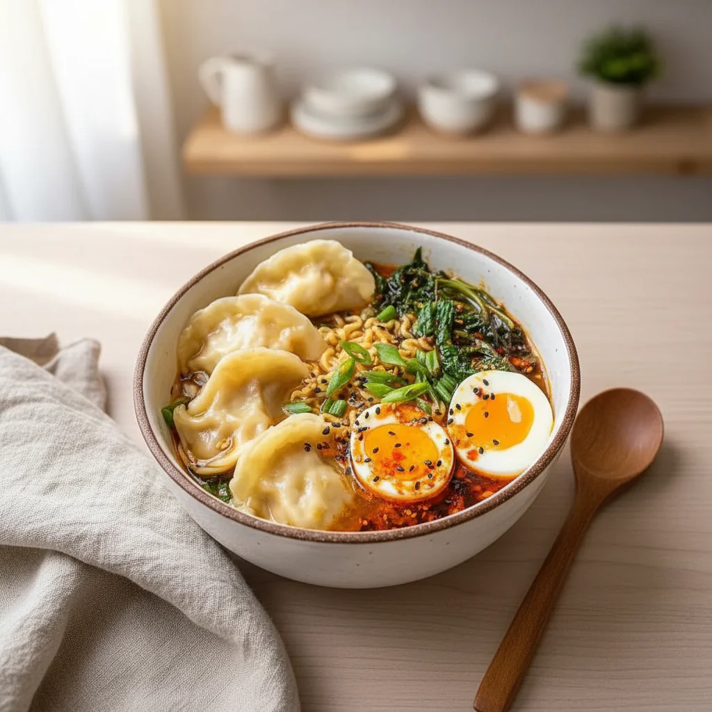 Ramen Bowl mit Dumplings Rezept Einfach – Herzhaft Lecker in 25 Min