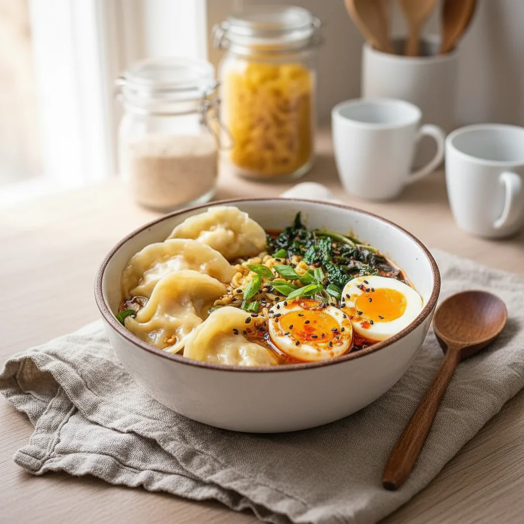 Ramen Bowl mit Dumplings Rezept Einfach – Herzhaft Lecker in 25 Min