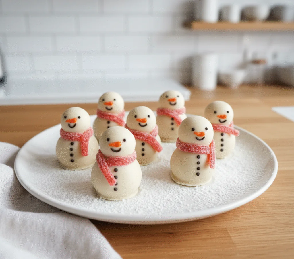 Schneemann Truffles Rezept – Einfach ohne Backen süße Weihnachtsdeko 30 Minuten