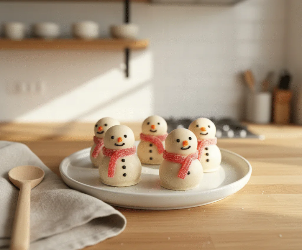 Schneemann Truffles Rezept – Einfach ohne Backen süße Weihnachtsdeko 30 Minuten