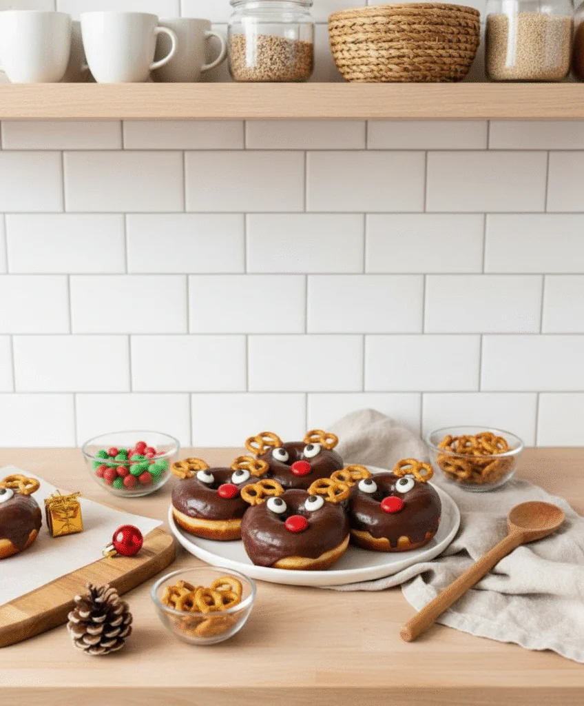Schokoladen Reh Donuts – Weich, Schokoladig & Perfekt für Weihnachten