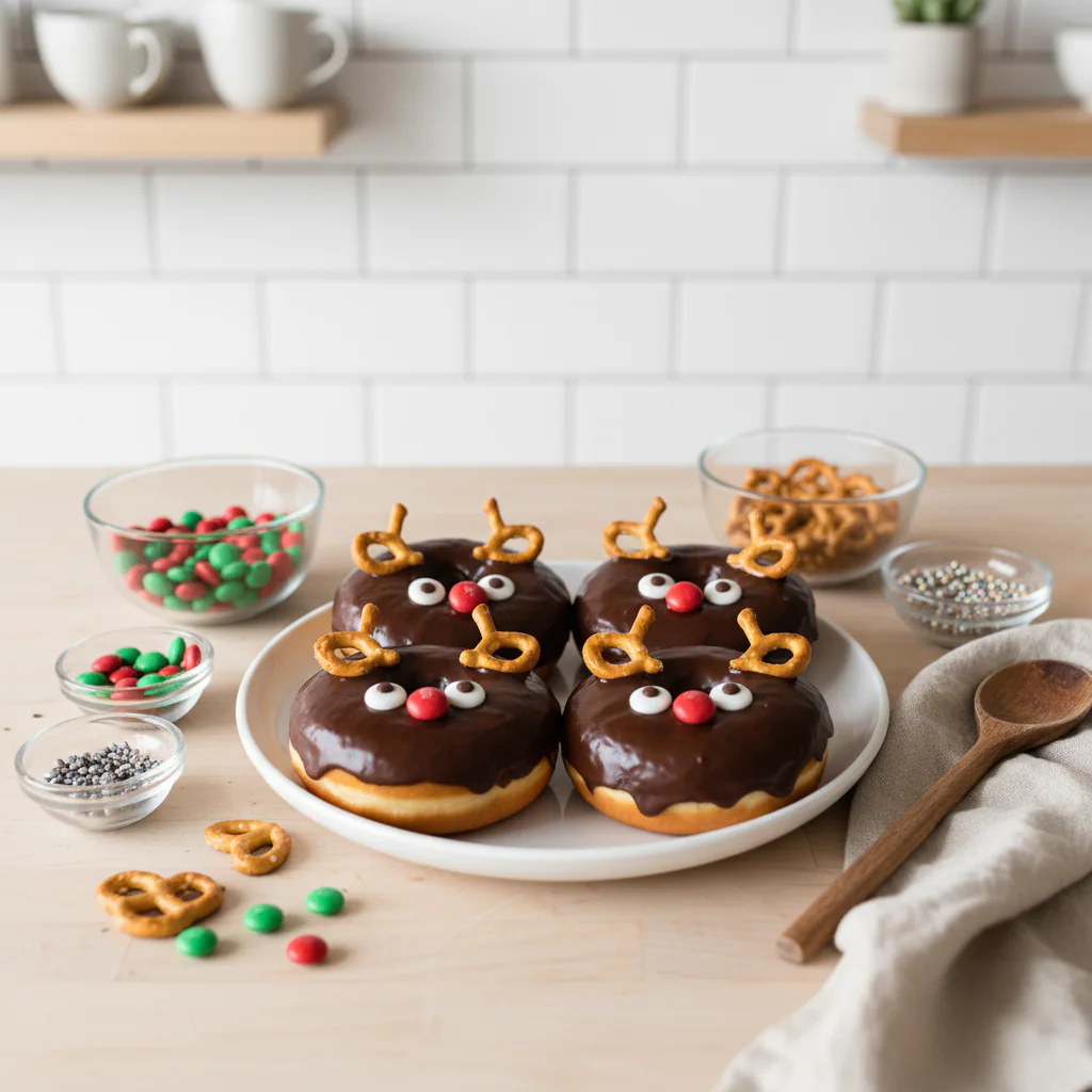 Schokoladen Reh Donuts – Weich, Schokoladig & Perfekt für Weihnachten