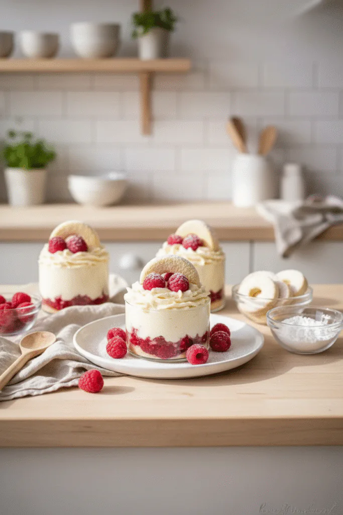 Vanillekipferl Dessert mit Himbeeren – Das schnelle Weihnachtsdessert im Glas