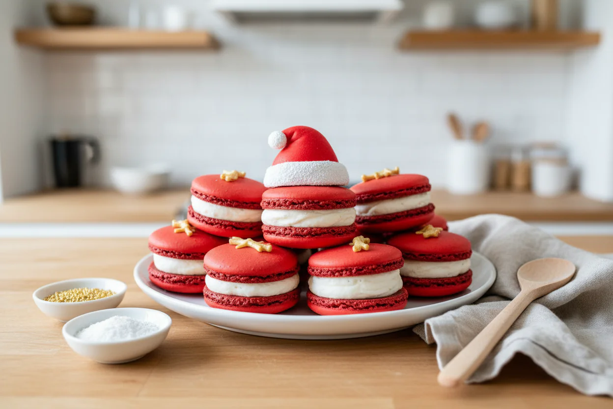 Weihnachtsmann Macarons Rezept – Die süßesten Macarons für die Feiertage rezept