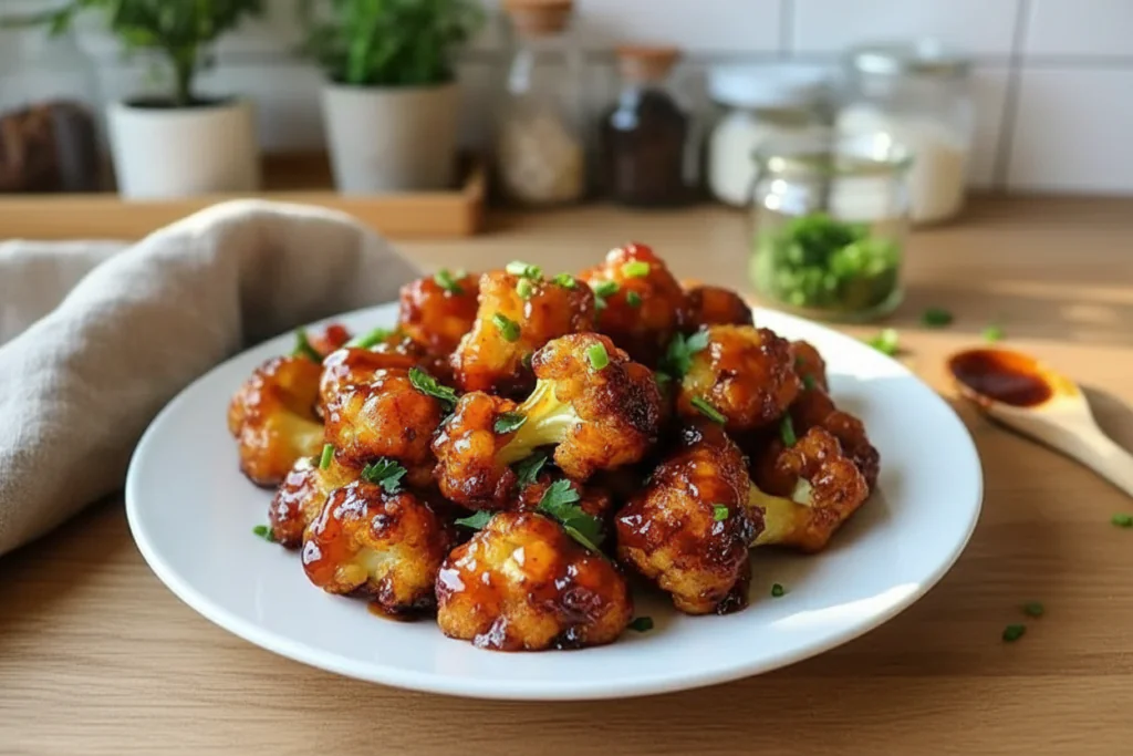 Ahornsirup Sriracha Blumenkohl einfaches Rezept