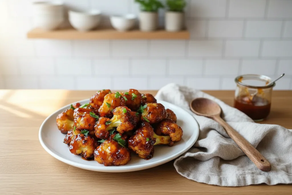 Ahornsirup Sriracha Blumenkohl einfaches Rezept