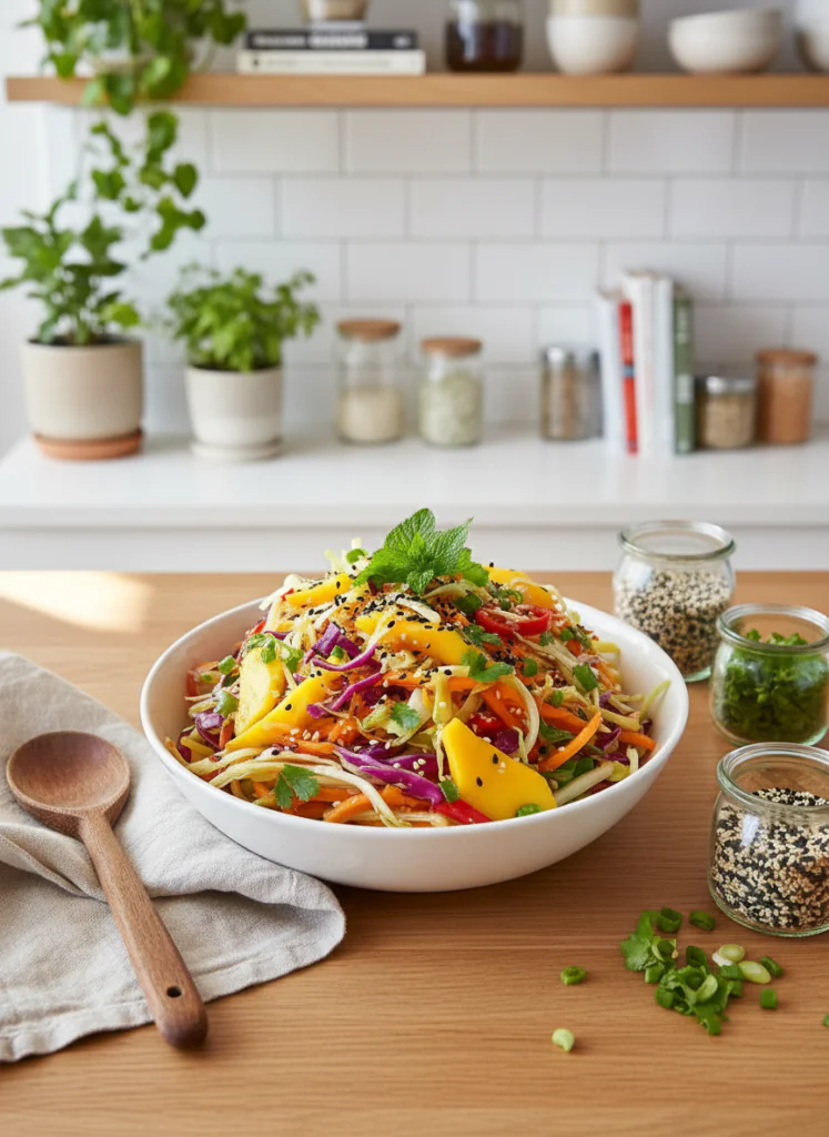 Asiatischer Spitzkohl Mango Salat Rezept – Erfrischend Lecker in 20 Minuten