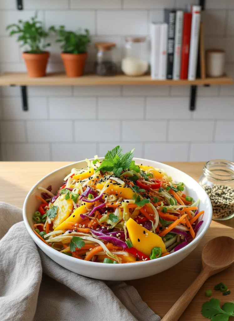 Asiatischer Spitzkohl Mango Salat Rezept – Erfrischend Lecker in 20 Minuten