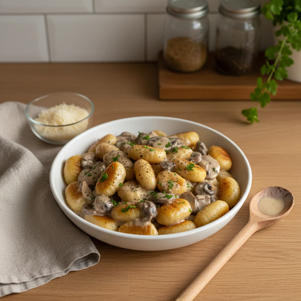 Cremige Gnocchi Pilz Pfanne – Schnelles Wohlfühlessen Rezept