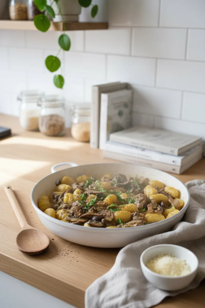 Cremige Gnocchi Pilz Pfanne – Schnelles Wohlfühlessen Rezept
