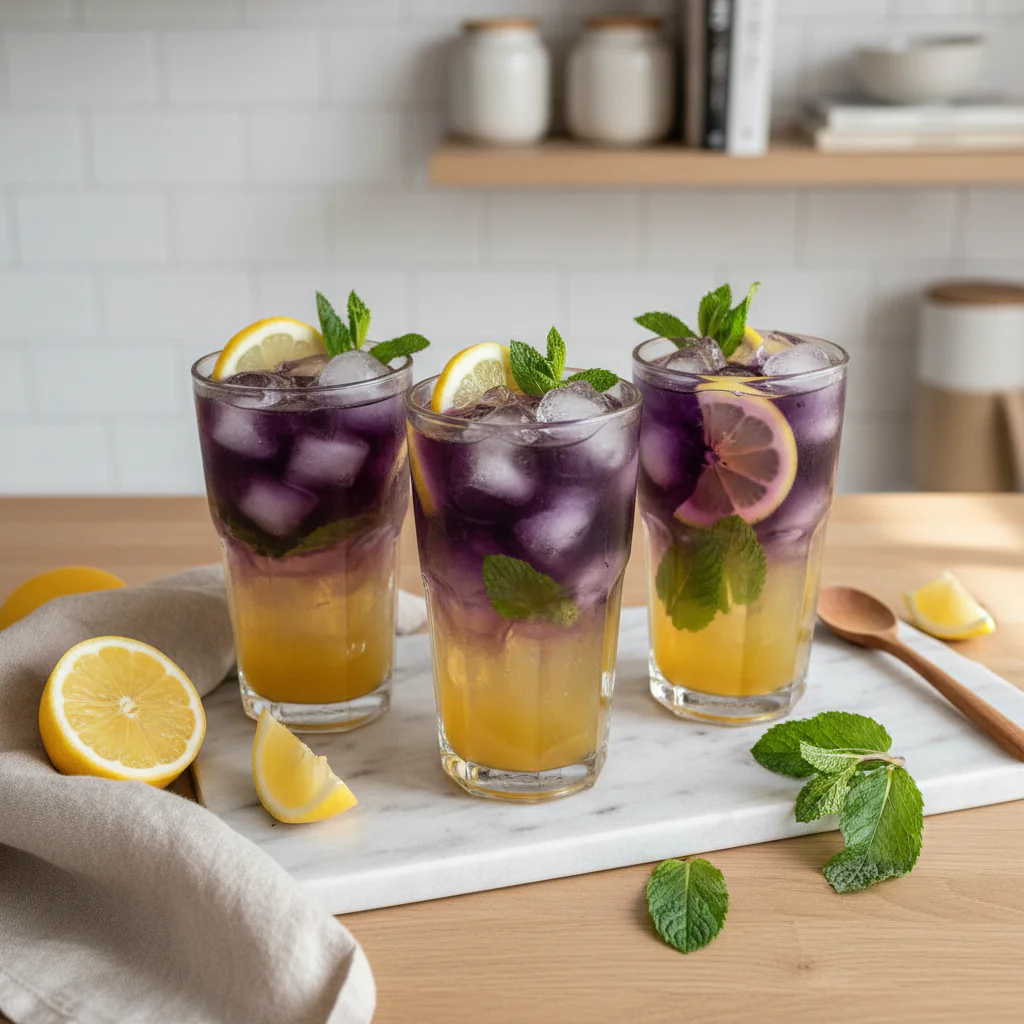 Farbwechselnde Limonade erfrischend