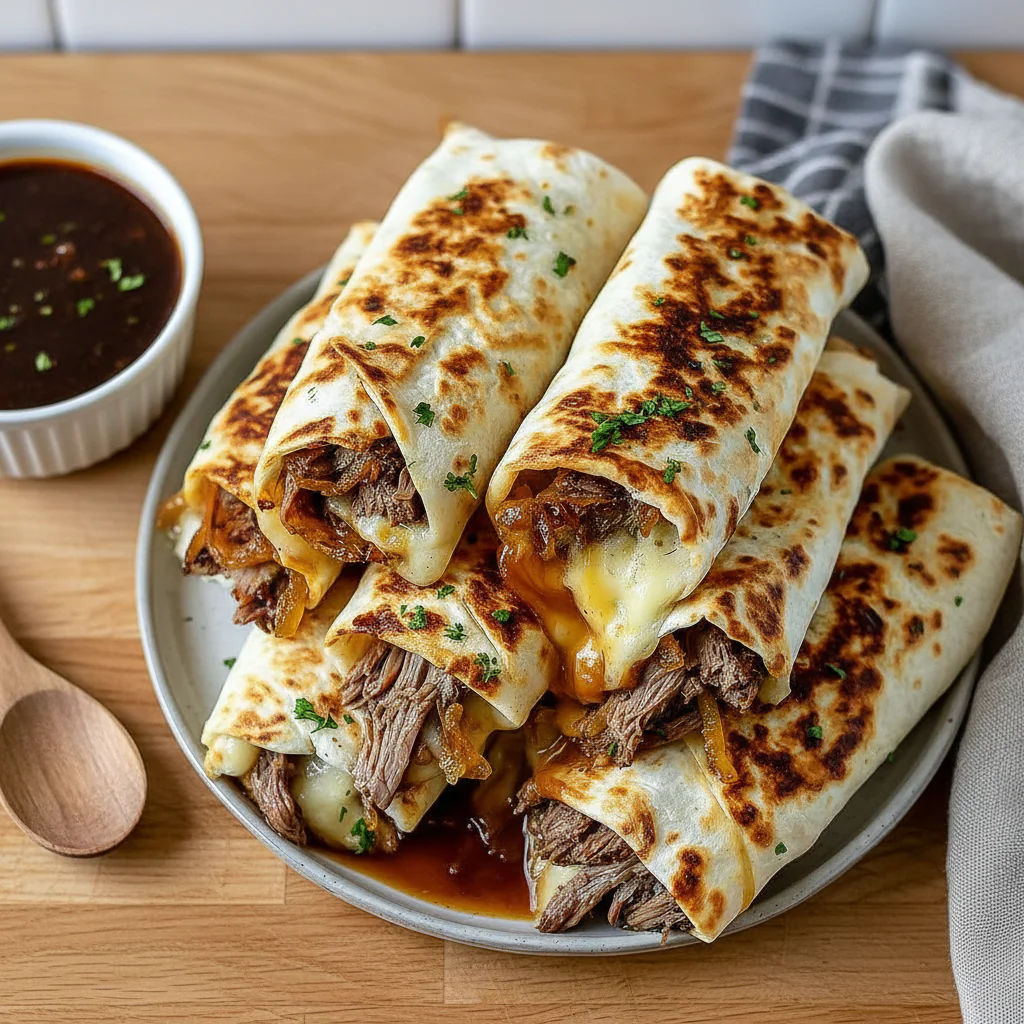 French Dip Tortilla Rollups Rezept – Einfach Knusprig in 20 Min