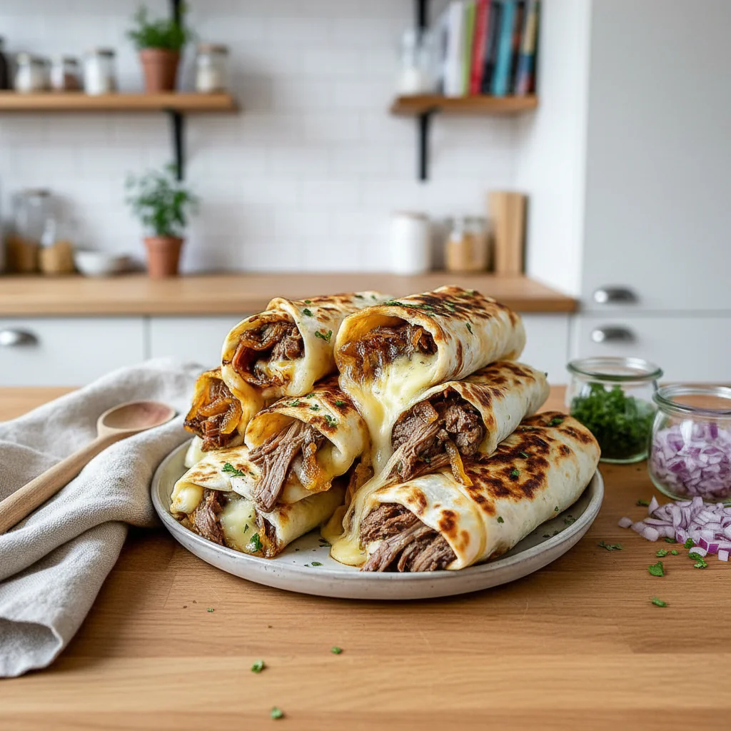 French Dip Tortilla Rollups Rezept – Einfach Knusprig in 20 Min