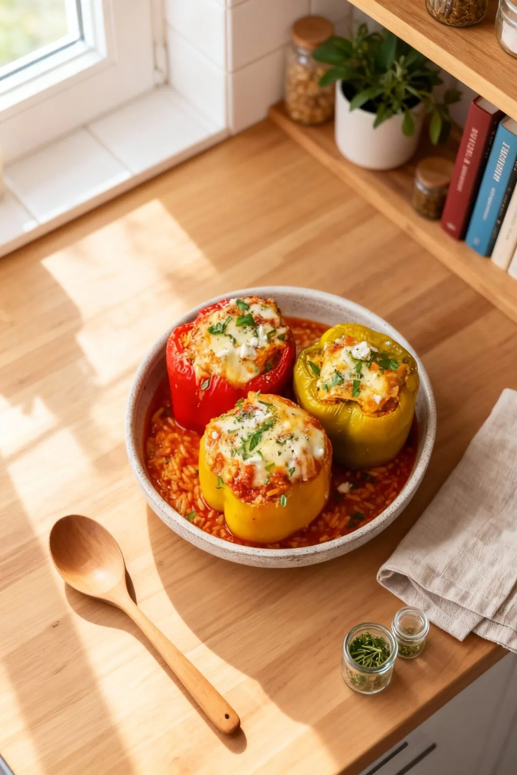 Gefüllte Paprika mit Reis und Feta – Einfach lecker Rezept