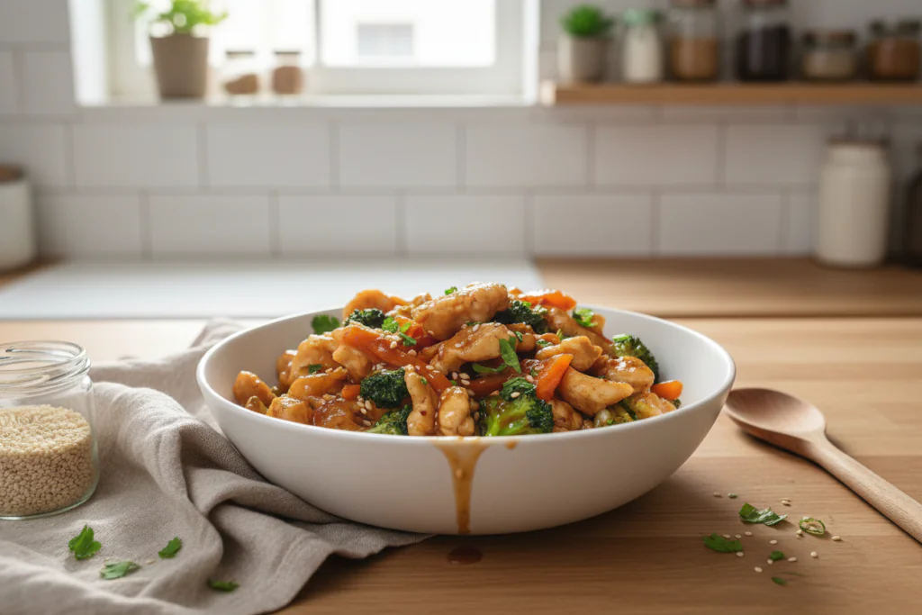 Gemüsepfanne mit Hähnchen Rezept – Einfach Gesund in 30 Minuten