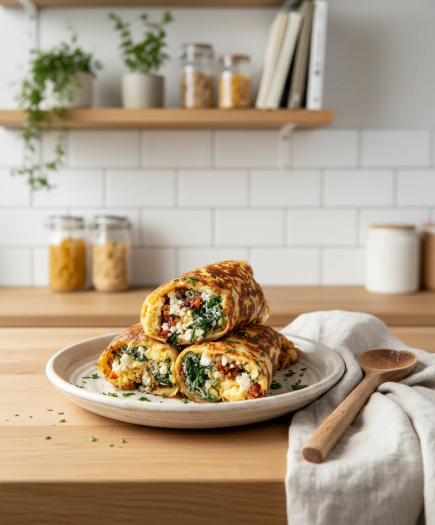 Keto Pfannkuchen Wraps Rezept einfach – Mit Spinat & Feta Low Carb