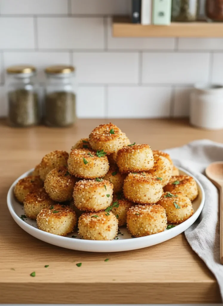 Knusprige Airfryer Knoblauch Parmesan Hähnchenbites Rezept – Lecker in 22 Minuten