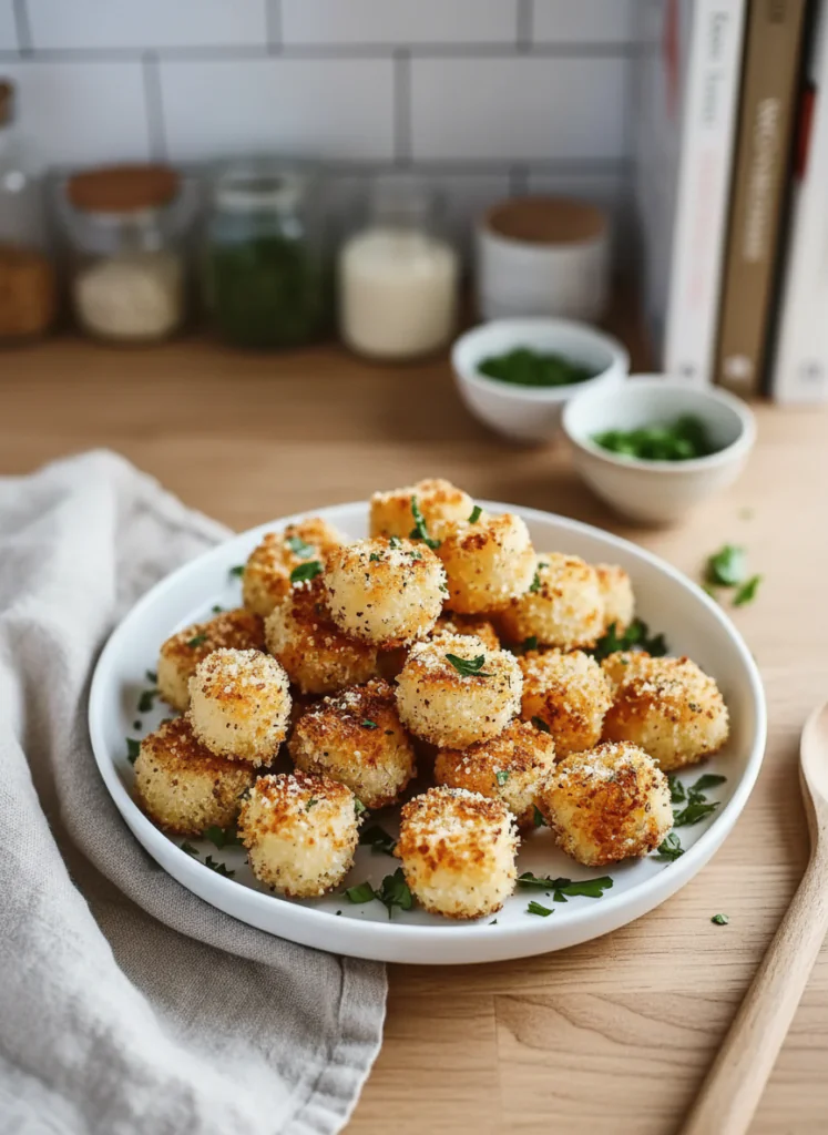 Knusprige Airfryer Knoblauch Parmesan Hähnchenbites Rezept – Lecker in 22 Minuten