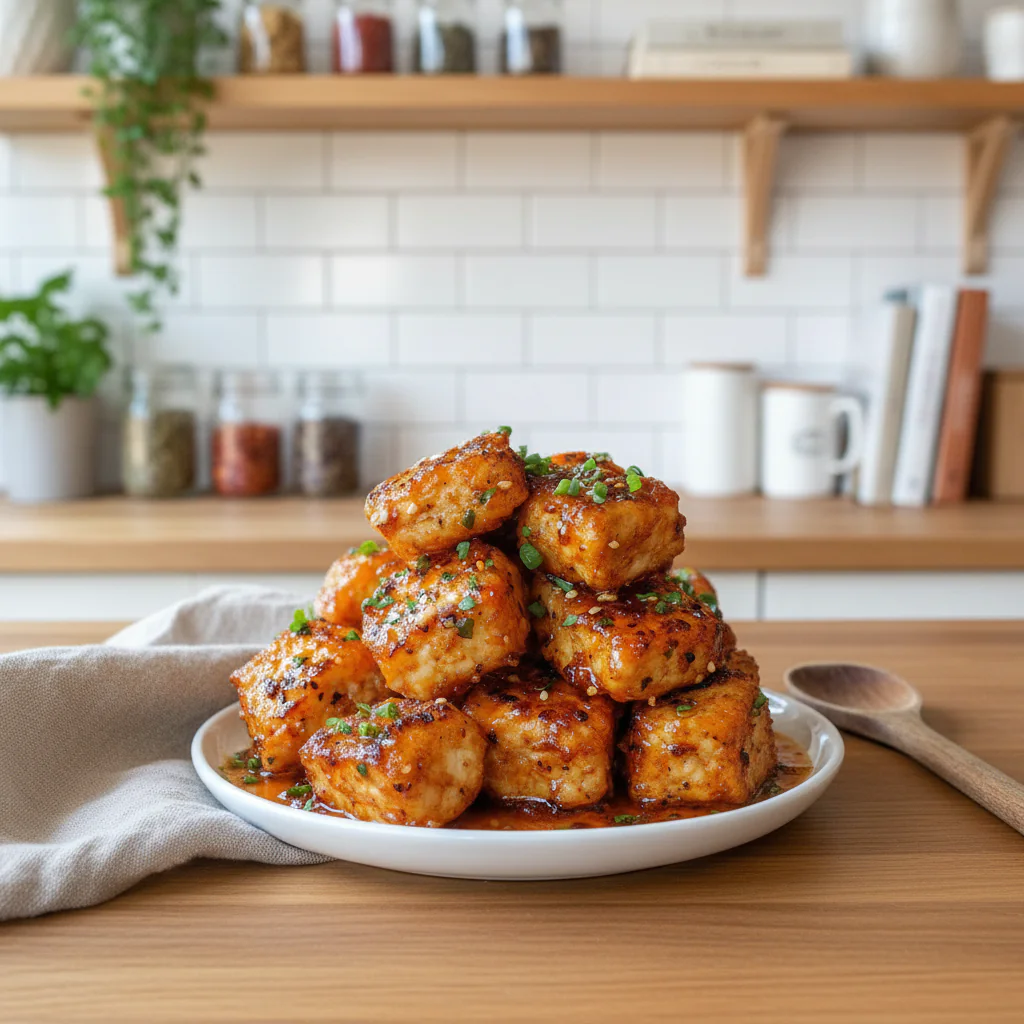 Knuspriger Tofu Rezept einfach – Würzig nach Hähnchenart in 30 Min