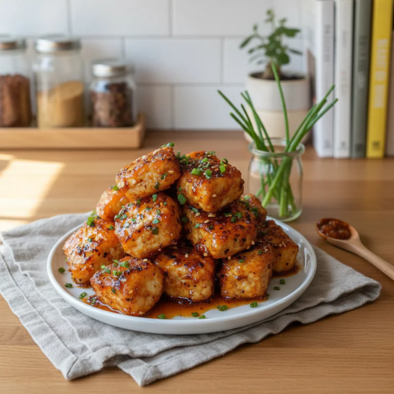 Knuspriger Tofu Rezept einfach – Würzig nach Hähnchenart in 30 Min