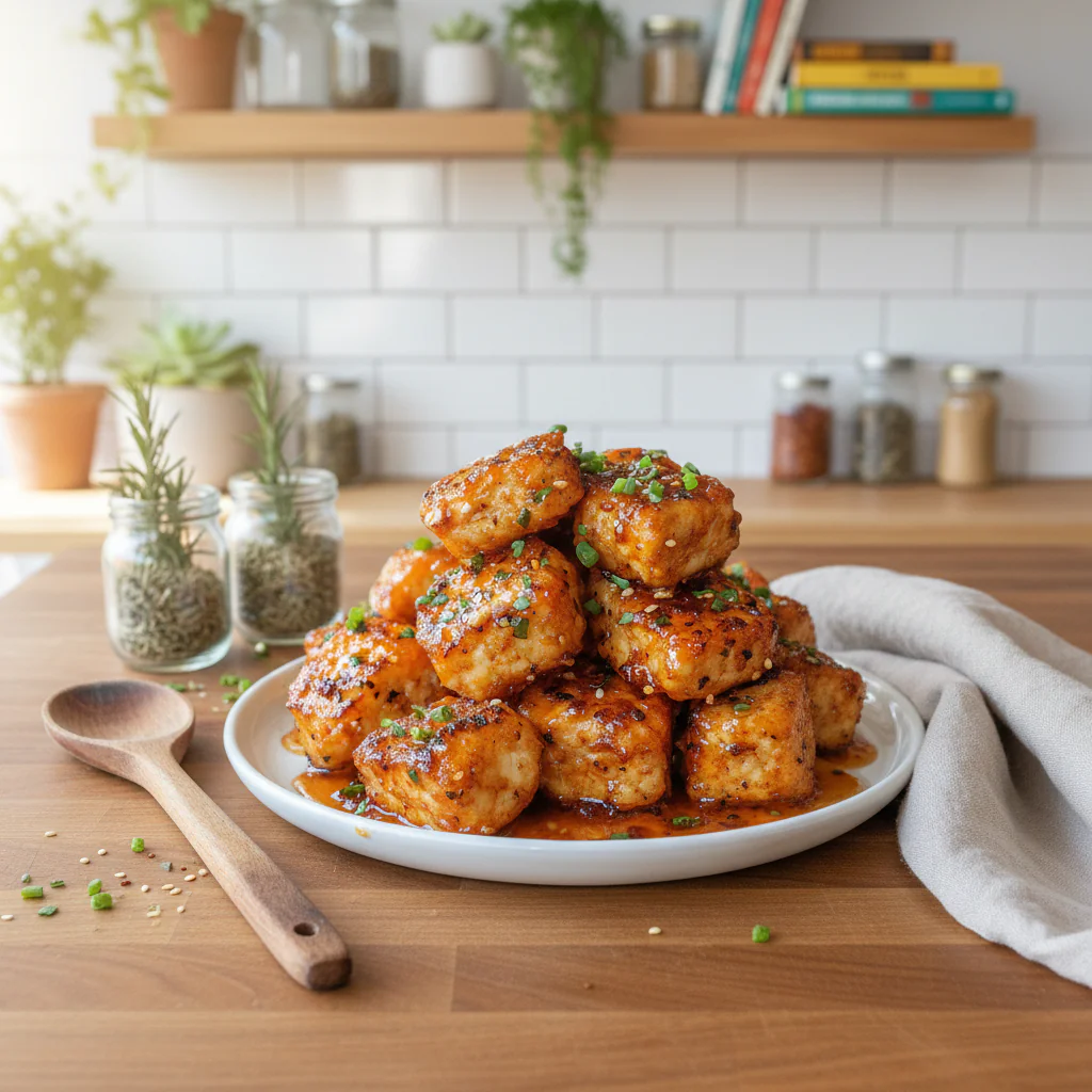 Knuspriger Tofu Rezept einfach – Würzig nach Hähnchenart in 30 Min