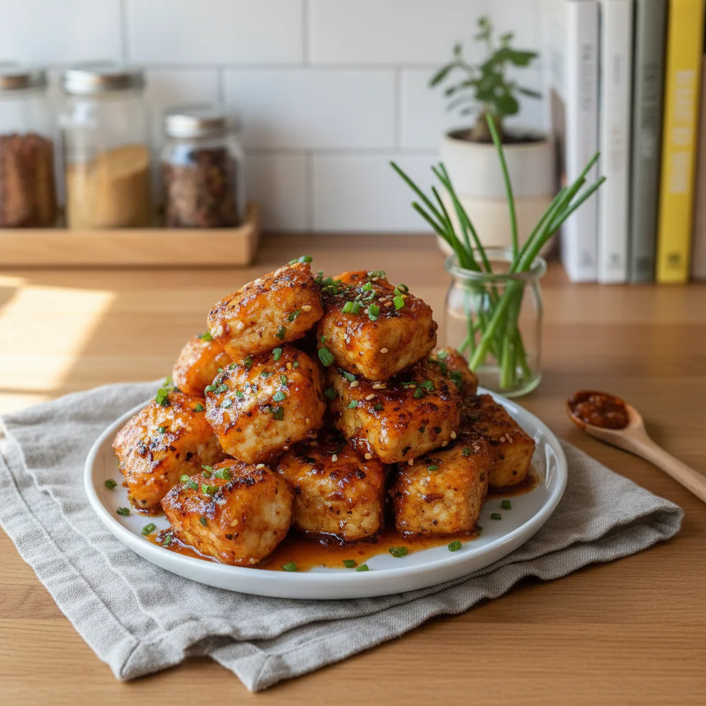 Knuspriger Tofu Rezept einfach – Würzig nach Hähnchenart in 30 Min