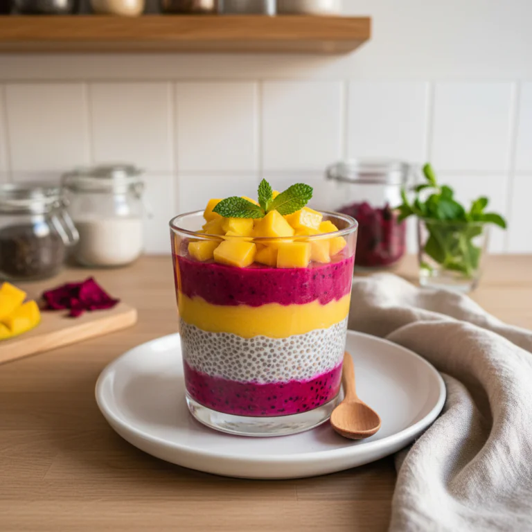 Mango Drachenfrucht Chia Pudding Rezept – Einfach & Köstlich in 10 Min