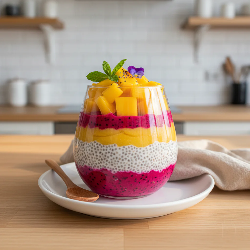 Mango Drachenfrucht Chia Pudding Rezept – Einfach & Köstlich in 10 Min