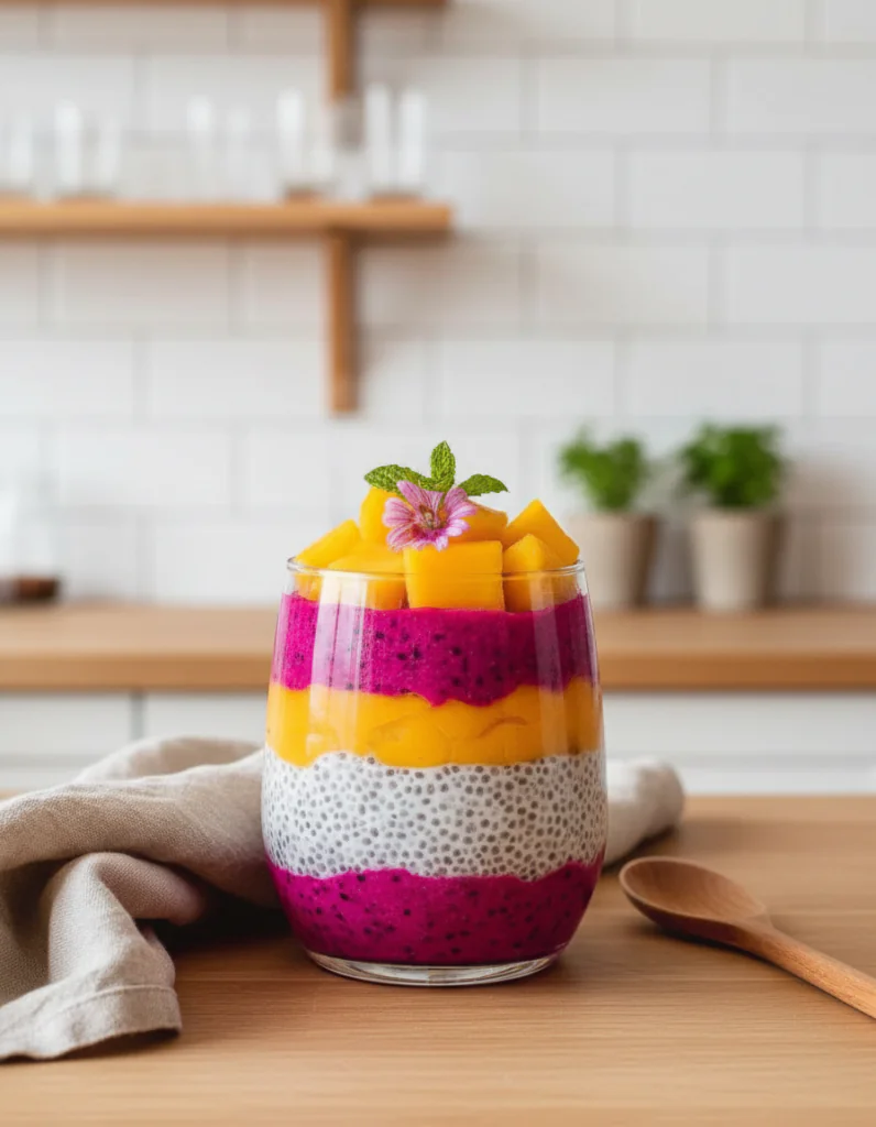 Mango Drachenfrucht Chia Pudding Rezept – Einfach & Köstlich in 10 Min