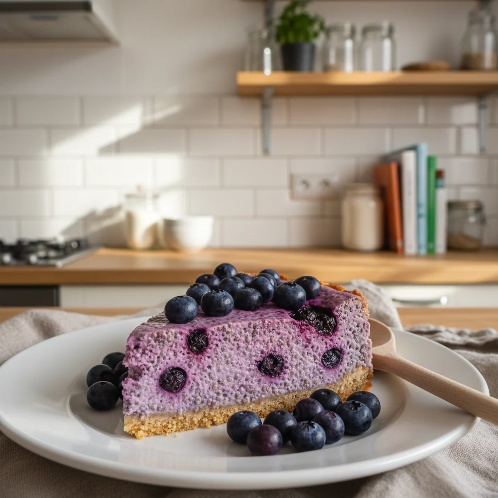 No Bake Blaubeer Chia Pie Rezept – Einfach Gesund in 20 Min