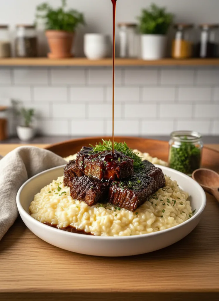 Rinderbrust in Limonade mit Parmesan-Risotto lecker Rezept