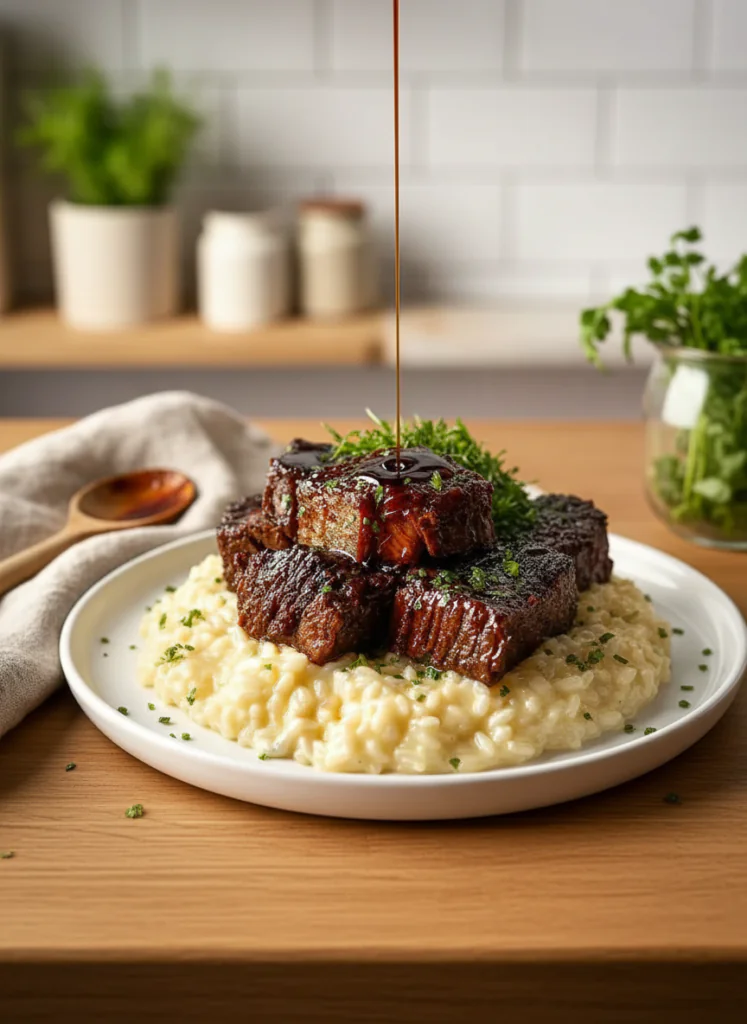 Rinderbrust in Limonade mit Parmesan-Risotto lecker Rezept