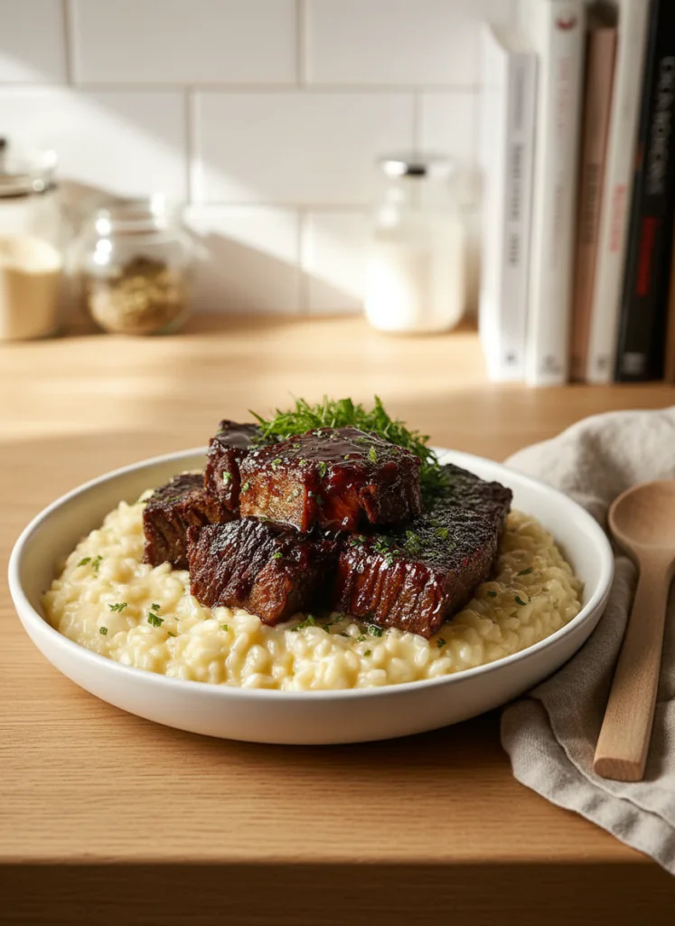 Rinderbrust in Limonade mit Parmesan-Risotto lecker Rezept