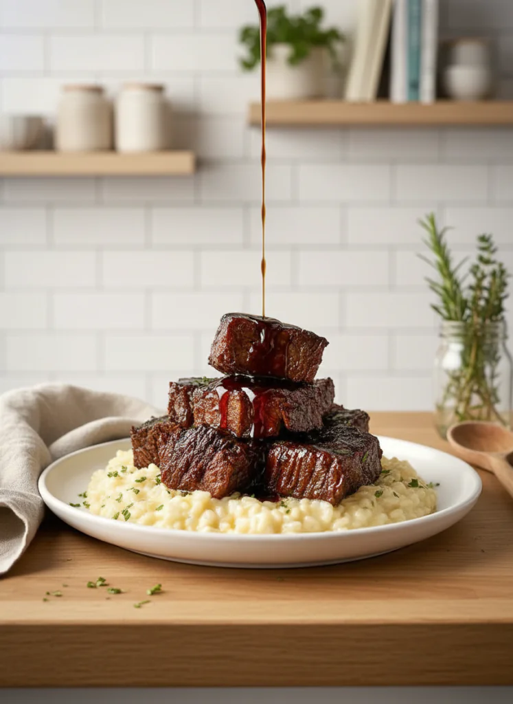 Rinderbrust in Limonade mit Parmesan-Risotto lecker Rezept