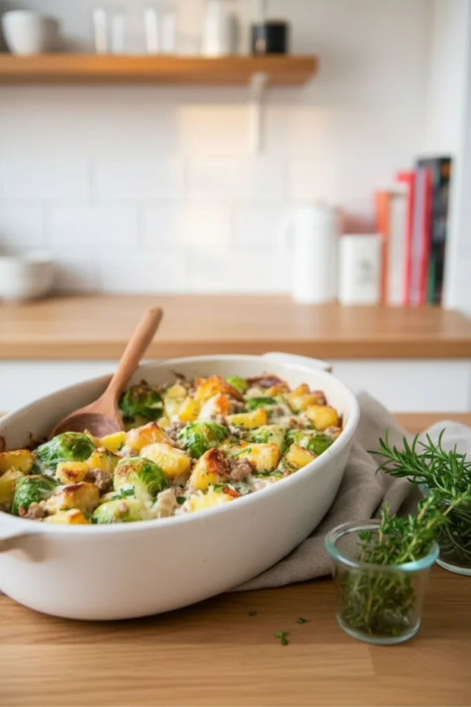 Rosenkohlauflauf mit Hackfleisch & Kartoffeln – Herzhaftes Winterrezept