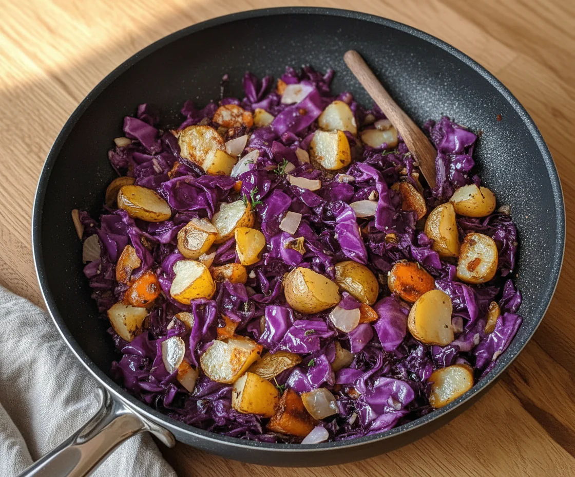 Rotkohl Pfanne mit Kartoffeln Rezept Einfach – Schnell & Herzhaft 30 Minuten