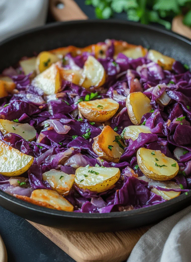 Rotkohl-Pfanne mit Kartoffeln Rezept Einfach – Schnelles Herbstgericht 45 Min