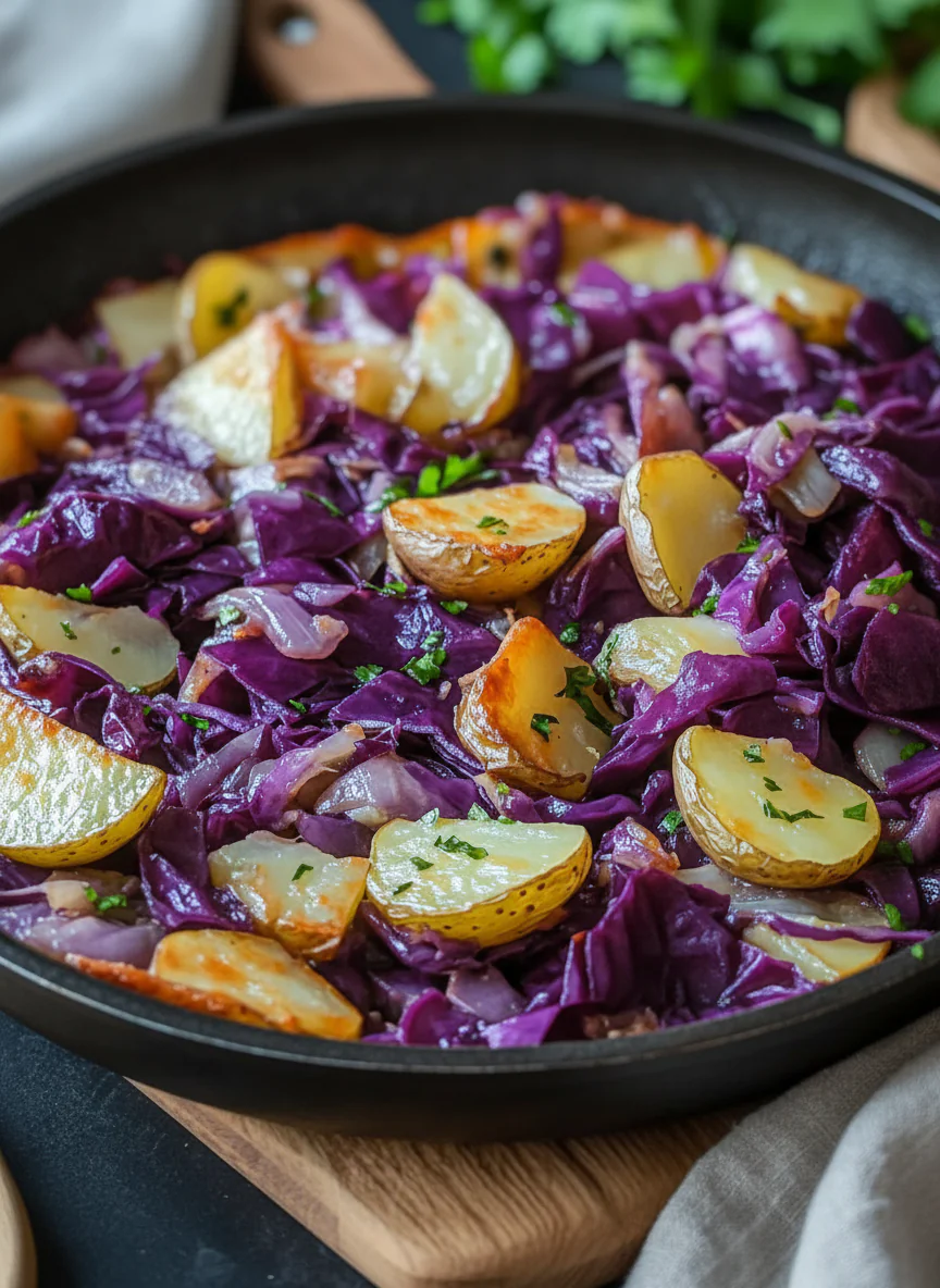 Rotkohl-Pfanne mit Kartoffeln Rezept Einfach – Schnelles Herbstgericht 45 Min