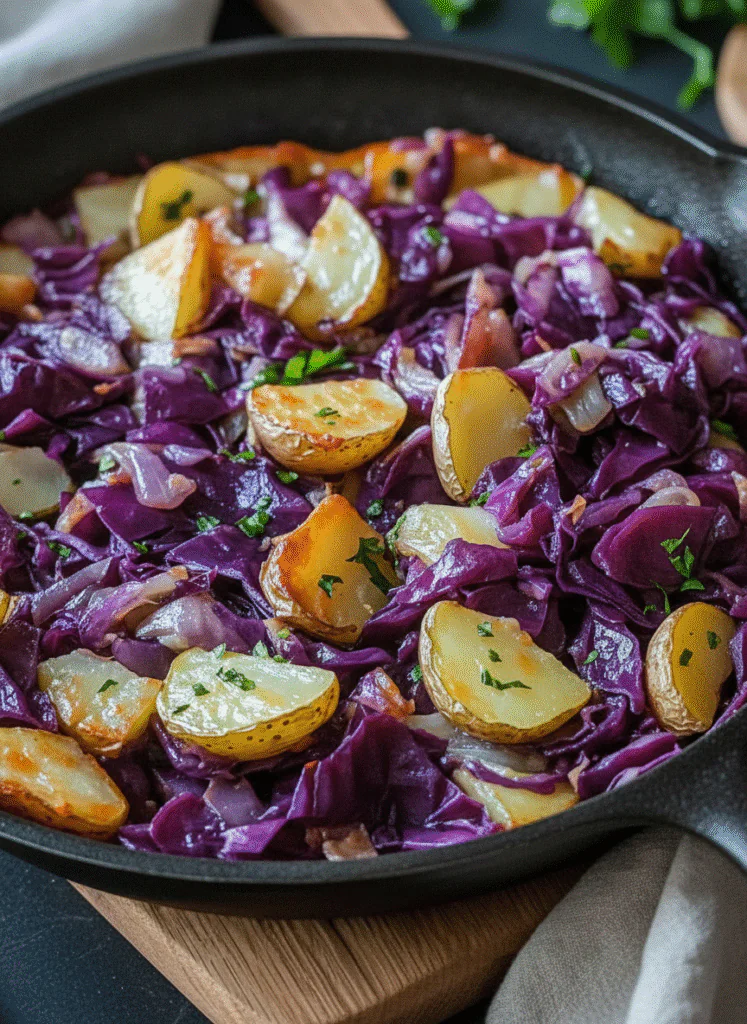 Rotkohl-Pfanne mit Kartoffeln Rezept Einfach – Schnelles Herbstgericht 45 Min