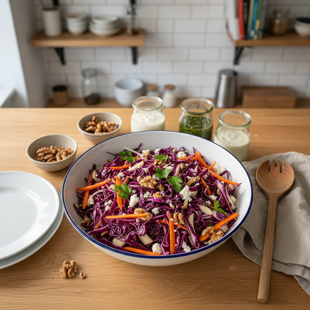Rotkohlsalat mit Feta und Walnüssen Rezept – Knackig Frisch 13 Rotkohlsalat mit Feta und Walnüssen Rezept – Knackig Frisch