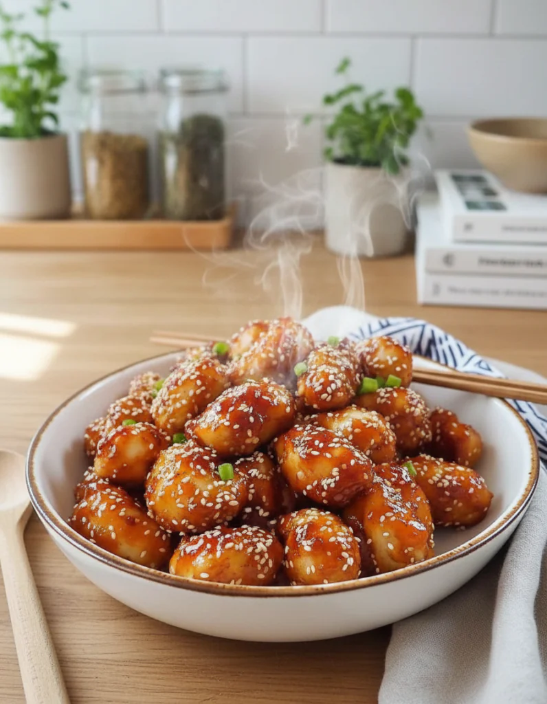 Sesam Hühnchen einfaches Rezept für Abendessen