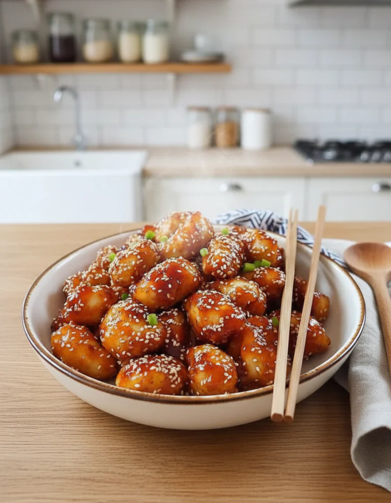 Sesam Hühnchen schnell Abendessen Rezept