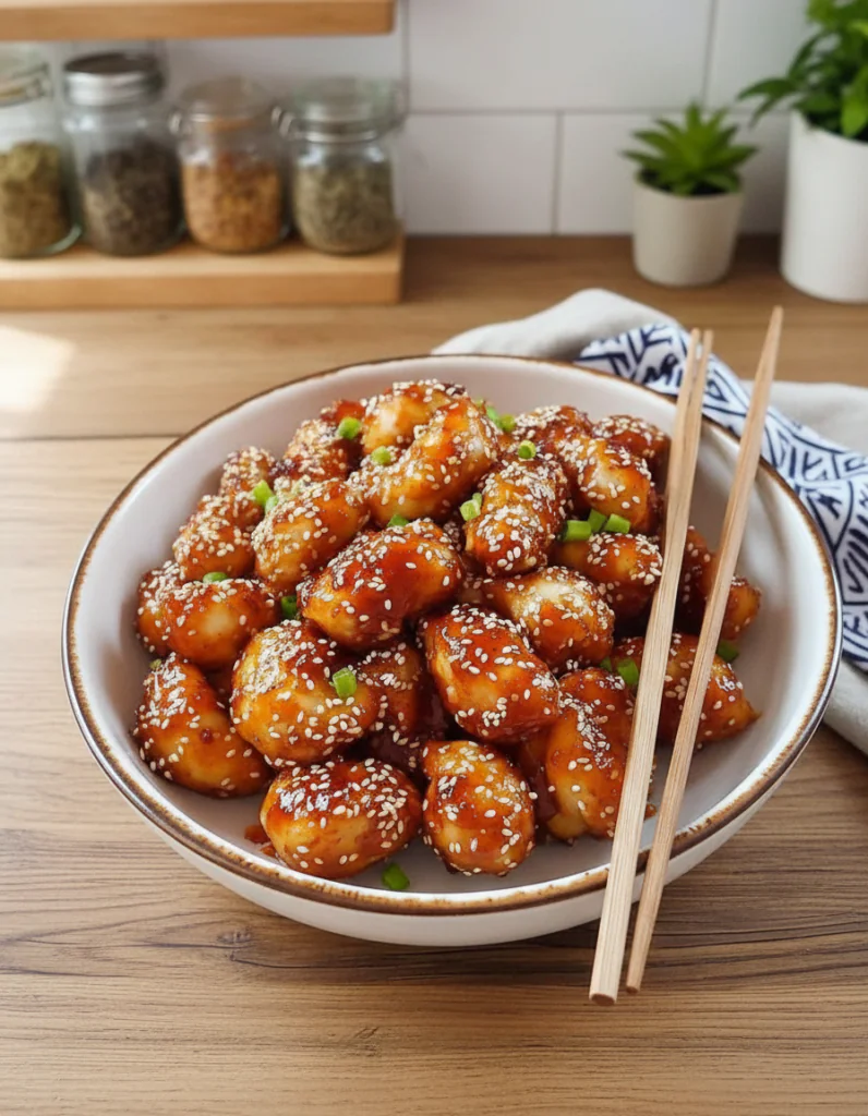 Sesam Hühnchen schnell Abendessen Rezept