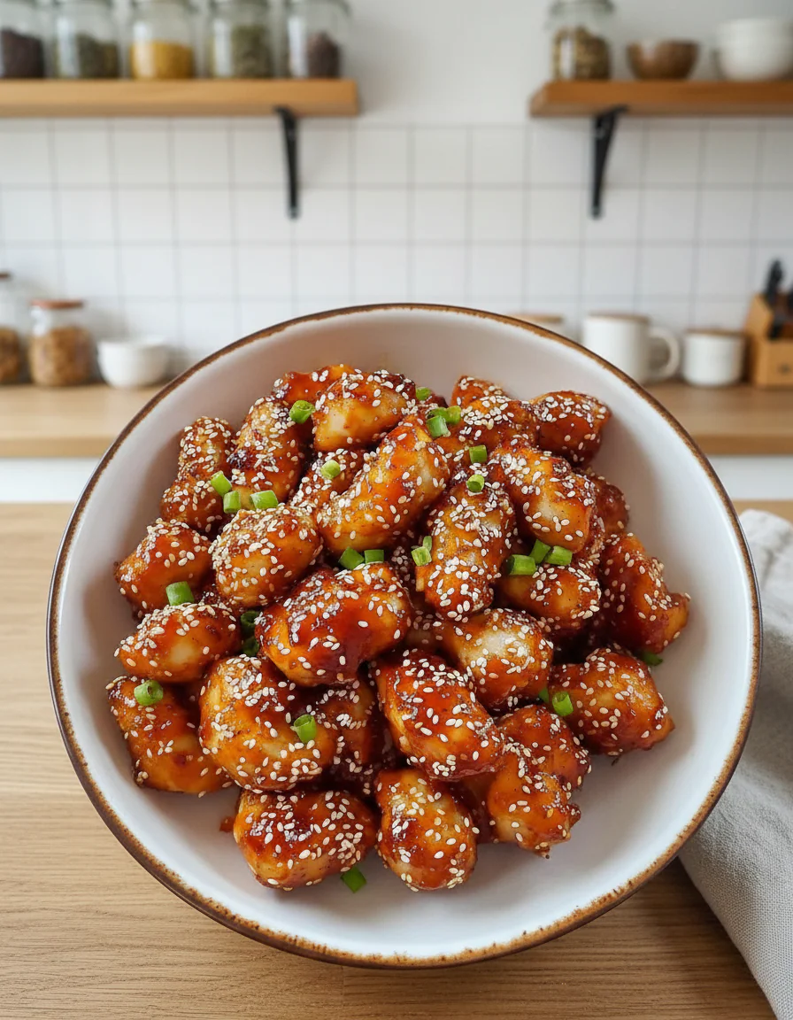 Sesam Hühnchen schnell Abendessen Rezept