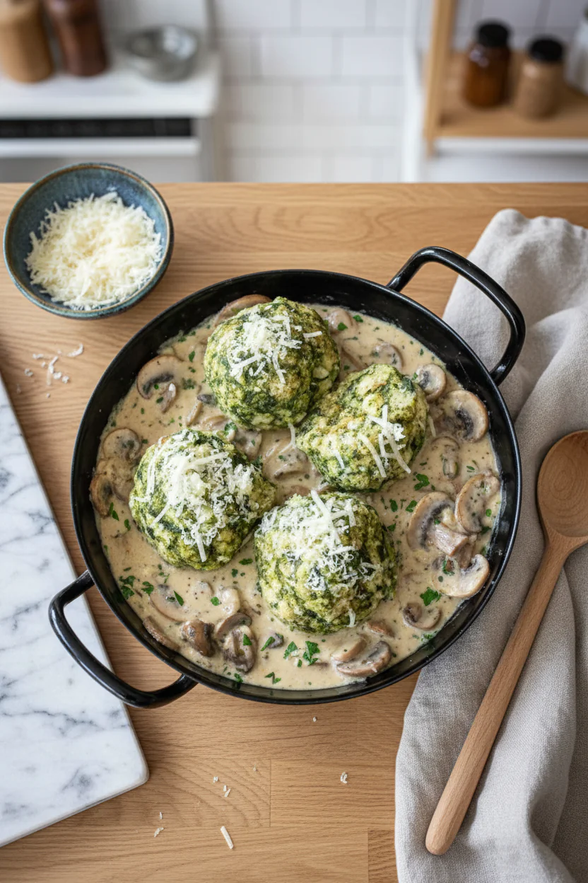 Pilzcremesuppe mit Champignons und Steinpilzen