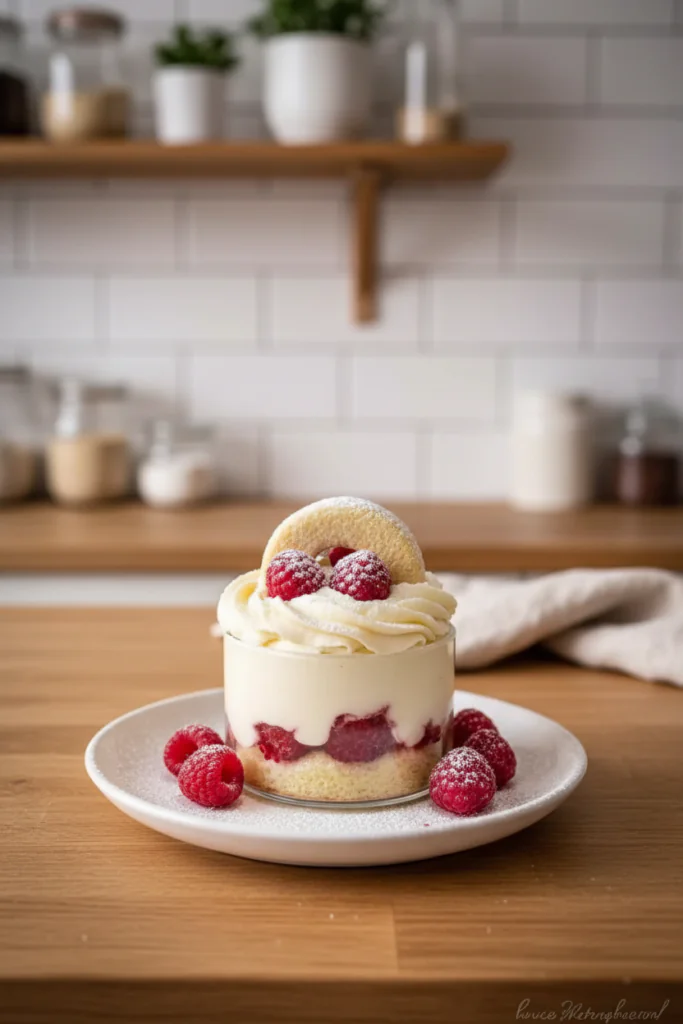 Vanillekipferl Dessert mit Himbeeren Rezept